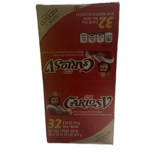 Carlosv Stick Milk Chocolate Mexican Candy Bar (32 Count), Sweet Snack Bonbon Dessert Creamy