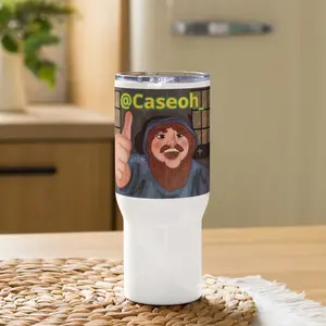 Caseoh W Stream Travel mug with a handle