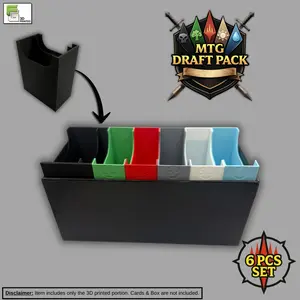 MTG Draft Day Organizer – 6-Piece Bundle Box Insert Set for Shared Basic Lands & Draft Decks