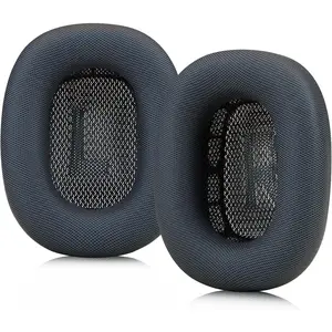 Ear Cushions for Apple AirPods Max Headphones Replacement Leather Earpads Sweat Proof Ear Cups Cushion Easy to Install with Magnet, Protein Leather and Memory Foam(Black)