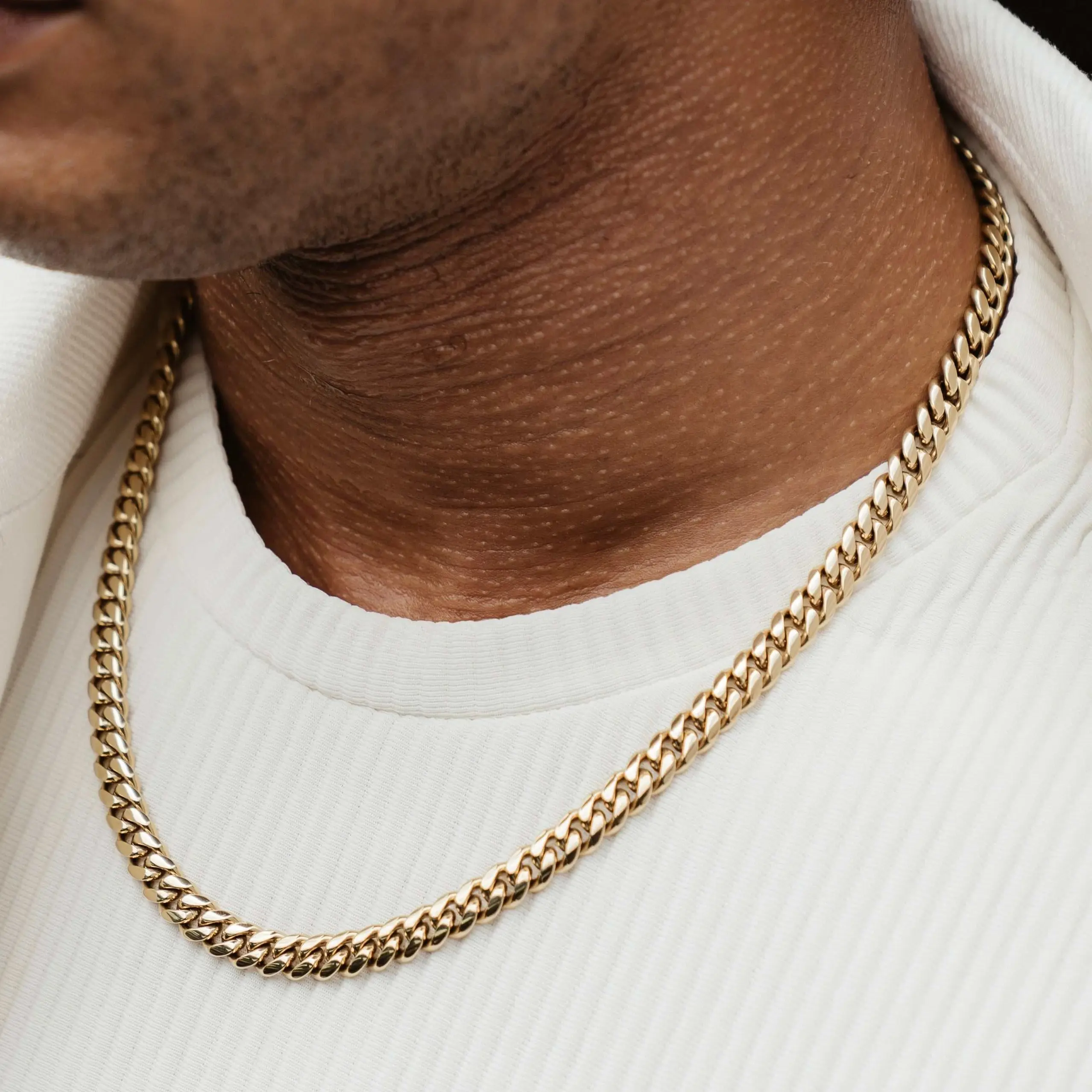 GLD Miami Cuban Link Chain | 18k Yellow Gold Plated, 8mm - 16" to 28" Lengths, Classic Statement Necklace - Perfect Gift