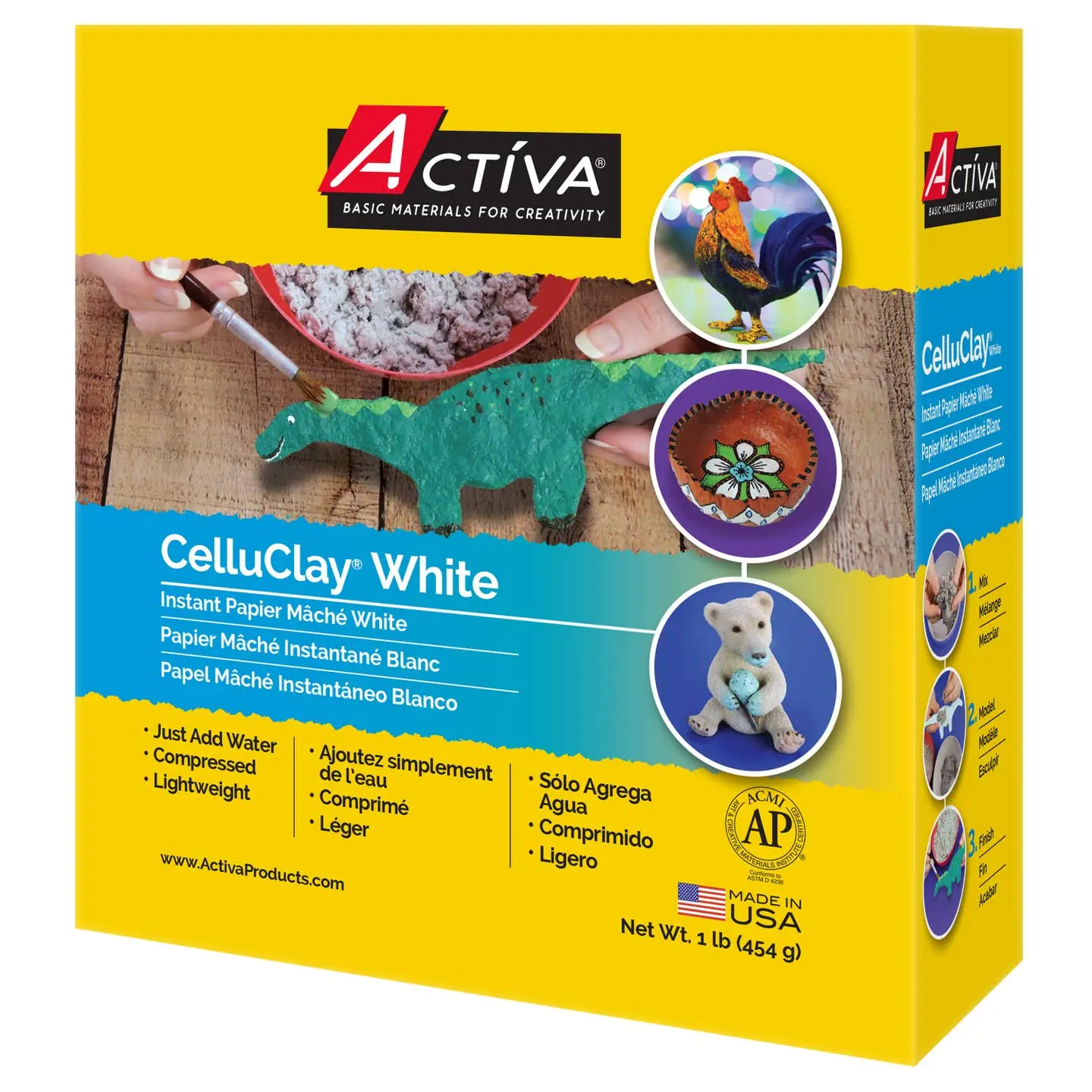 CelluClay - Instant Paper Mâché - White - 1 lb (454 g)