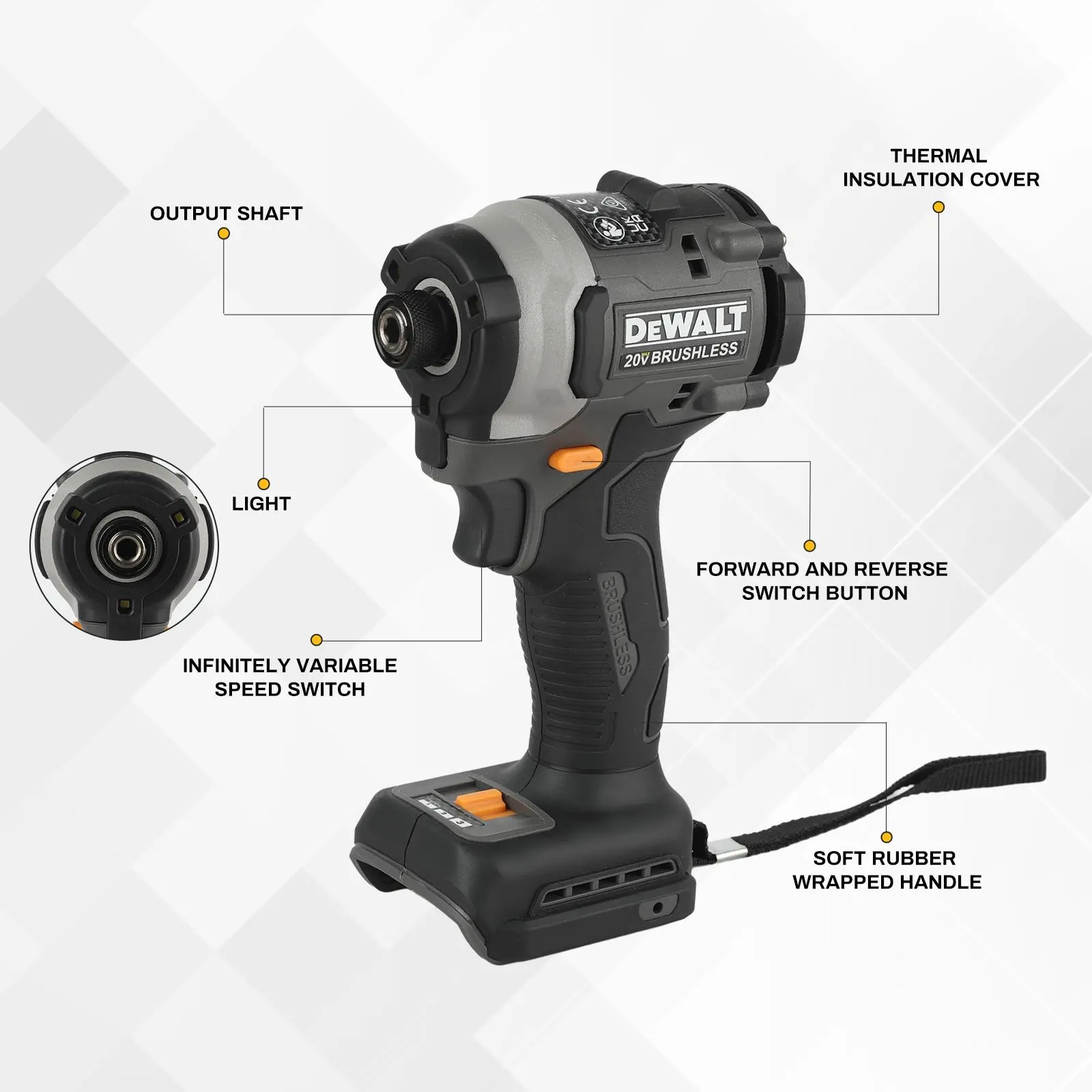 DW DCF85M XR Brushless Cordless Impact Driver Set - McLaren Edition, Impact Power Drill for Power Fastening, Cordless Tools for Hardware Use & DIY Enthusiasts, Hardware Cordless High Torque Impact Cordless Combo Kit