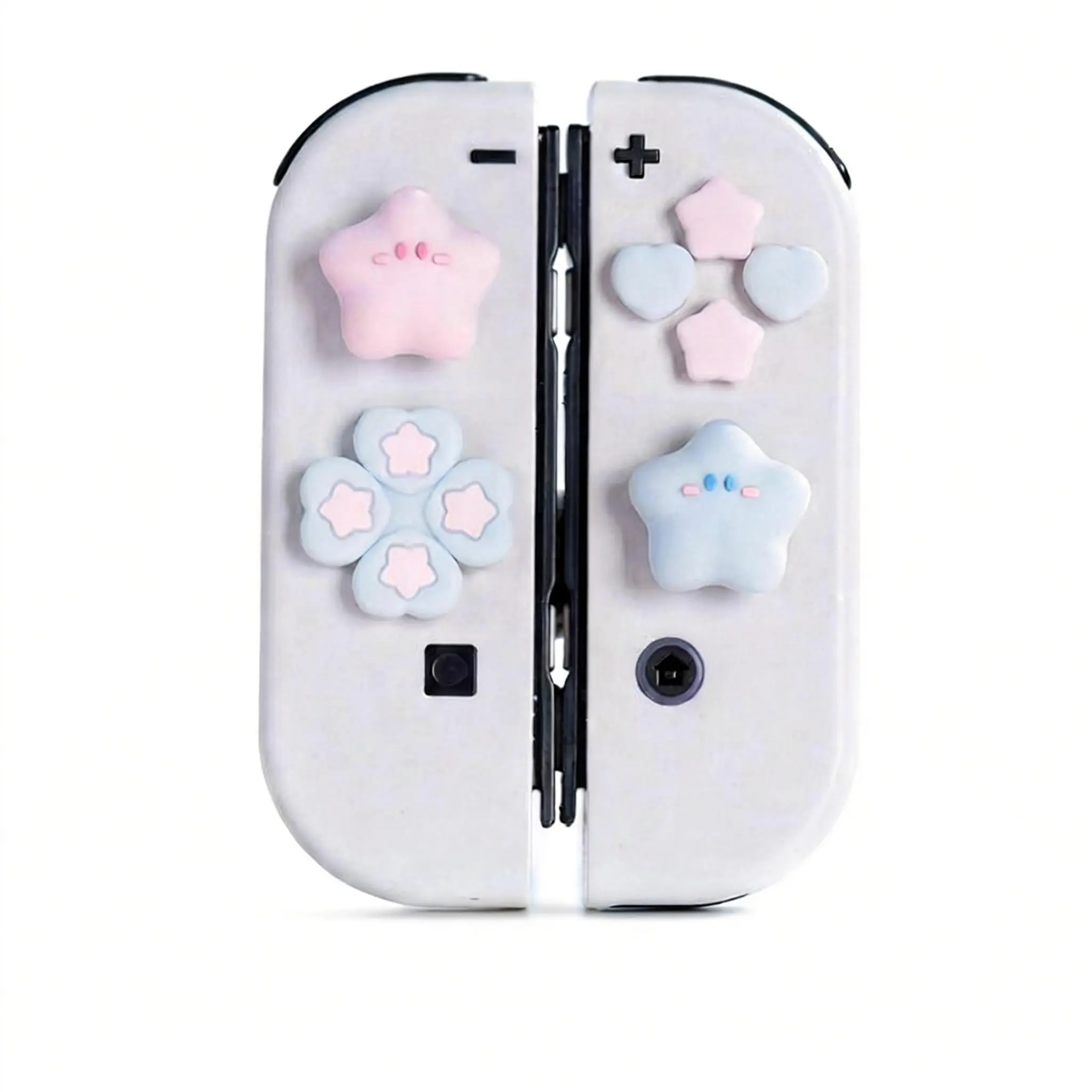 Cute Star Love Silicone Soft D-Pad Cross Button Abxy Key Sticker, Skin Case Joy Con Design for Switch Oled Ns Joy-Con, Thumb Stick Grip Cap Cover, Game Console Accessories, Gaming Console Accessories