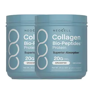 2 Piece NeoCell Collagen Bio-Peptides Powder 20oz -BR Grassfed Protein Supplement-Advanced with 18 Essential Amino Acids