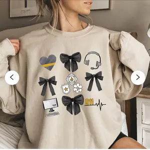 Dispatcher Bow Sweatshirt/Tshirt, 911 Sweatshirt, Emergency Crew Tee, Police Officer Clothing