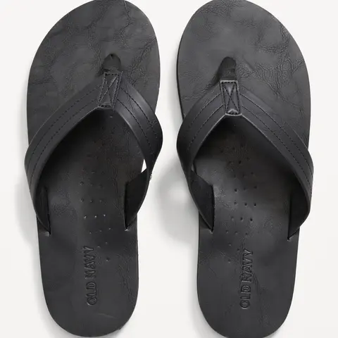 Old Navy Men's Faux-Leather Flip-Flop Sandals for Men