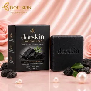 Doréskin Skin Charcoal Soap 100g - Activated Charcoal for Deep Cleansing & Detoxifying - Gentle for All Skin Types - Daily Use Soap