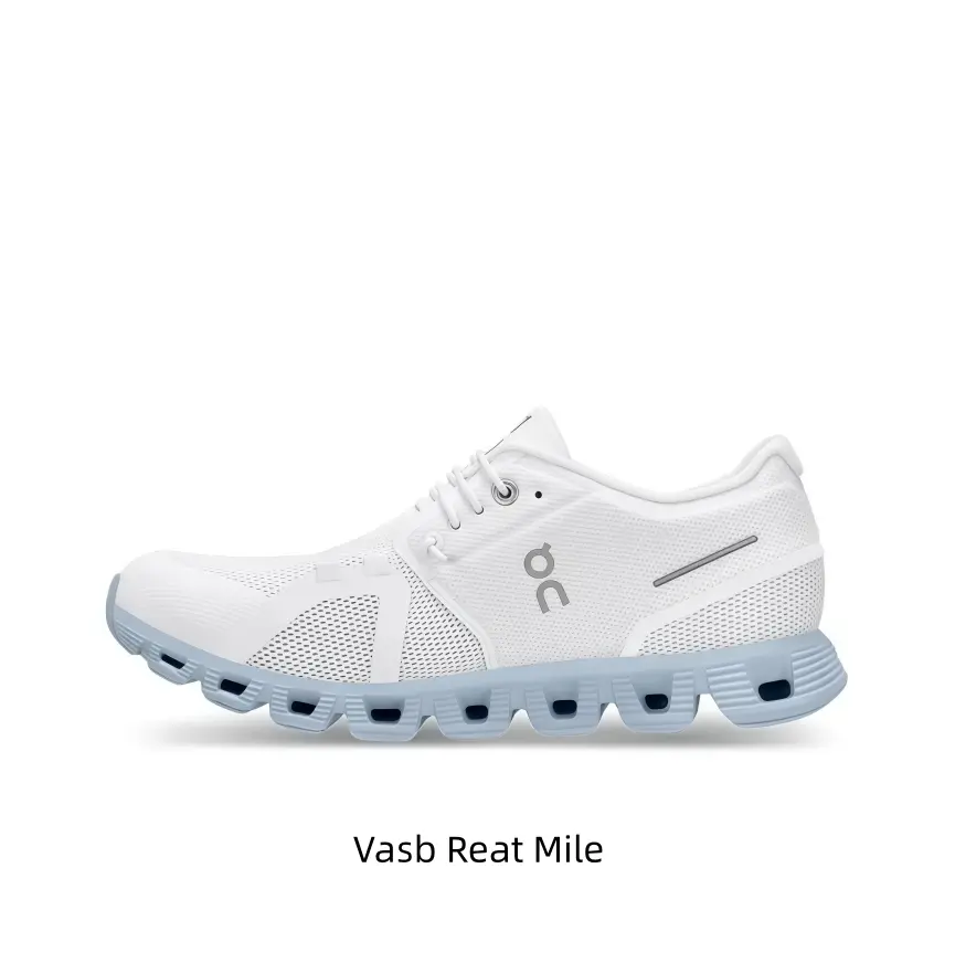 Breathable white woven mesh sport shoes with cloud-like pale blue cushion sole, flexible comfy trainers for gym errands and everyday street style looks.