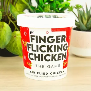 10 Finger Flicking Chicken Slingshot & Target Game - Rubber Toy Bucket Set 🐔