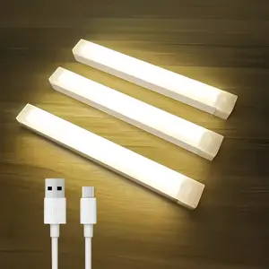 Smart LED Induction Light Strip Set, Magnetic No-Drill Long Night Lamp, USB Rechargeable Wireless Design, Energy Saving, Kitchen, Stairs, Hallway