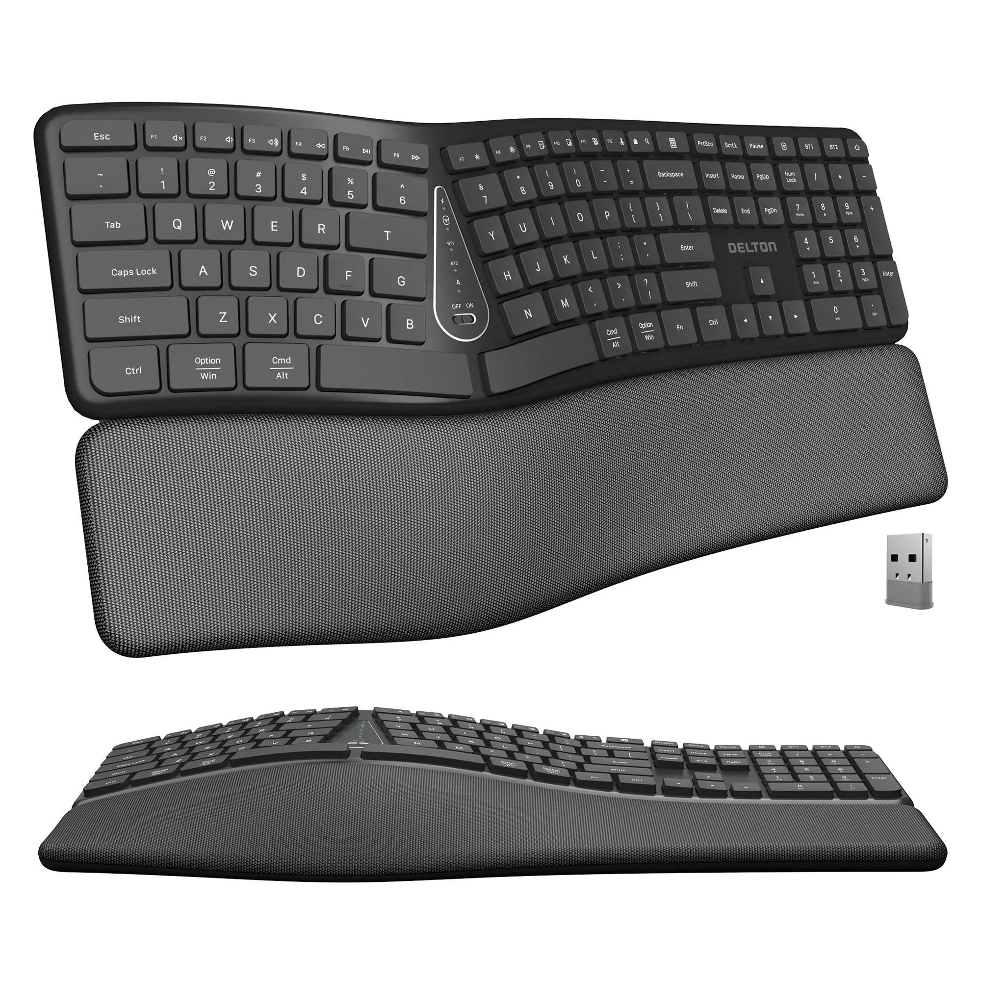 Delton KB250 Wireless Rechargeable Ergonomic Keyboard Delton KB250 Wireless Rechargeable Ergonomic Keyboard