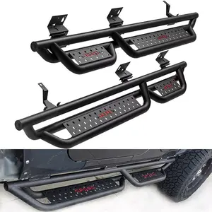 YITAMOTOR Running Boards Compatible with 2021-2024 Ford Bronco 4 Door, Bolt-on Drop Side Step, Black Powder Coated All-Steel Nerf Bar，nerf bars