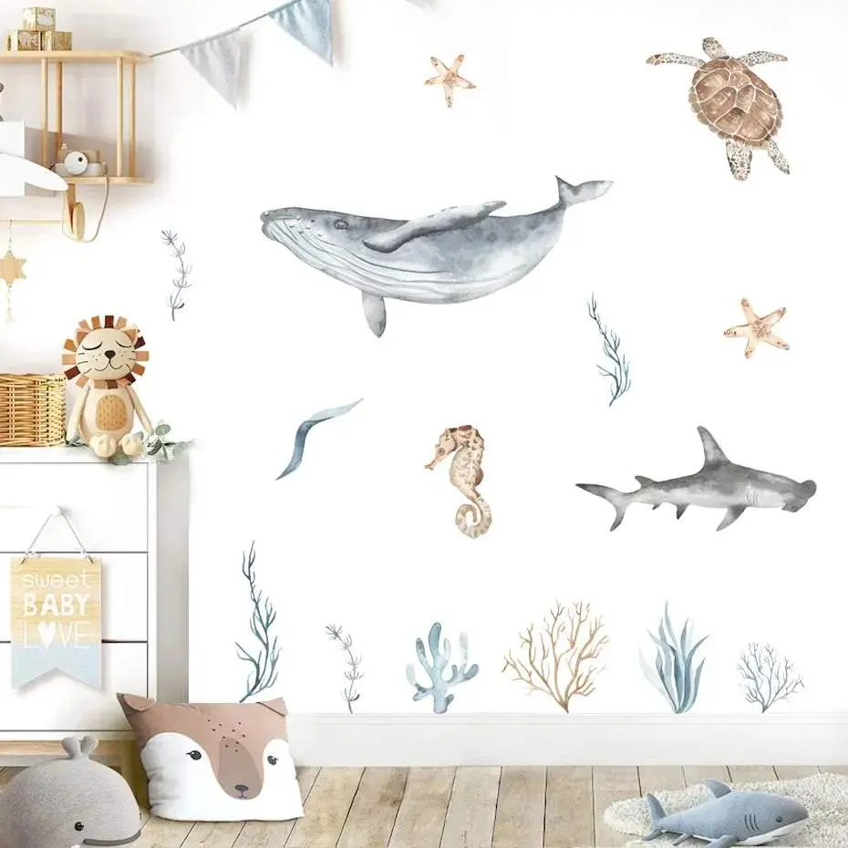 Under the Sea Peel and Stick Wallpaper Nursery Decals for Room Decor