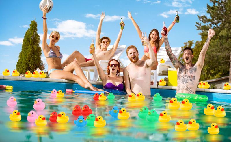 50 Pack Mini Rubber Ducks – Colorful Floating Bath Toys for Kids, Baby Shower, Pool Party, Birthday & Christmas Gifts