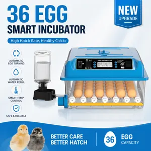 Upgraded Smart Automatic Egg Incubator, 16/36 Eggs Capacity Hatcher with Auto Turning & Water Adding, High Hatch Rate Incubators