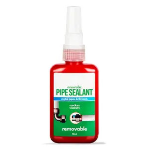 Pipe Thread Sealant - Anaerobic Sealant for Metal Pipe Threads, Fittings, Gaskets & Joints - Medium Viscosity, High- & Oil Resistant, Removable (1.7 fl oz / 50ml)