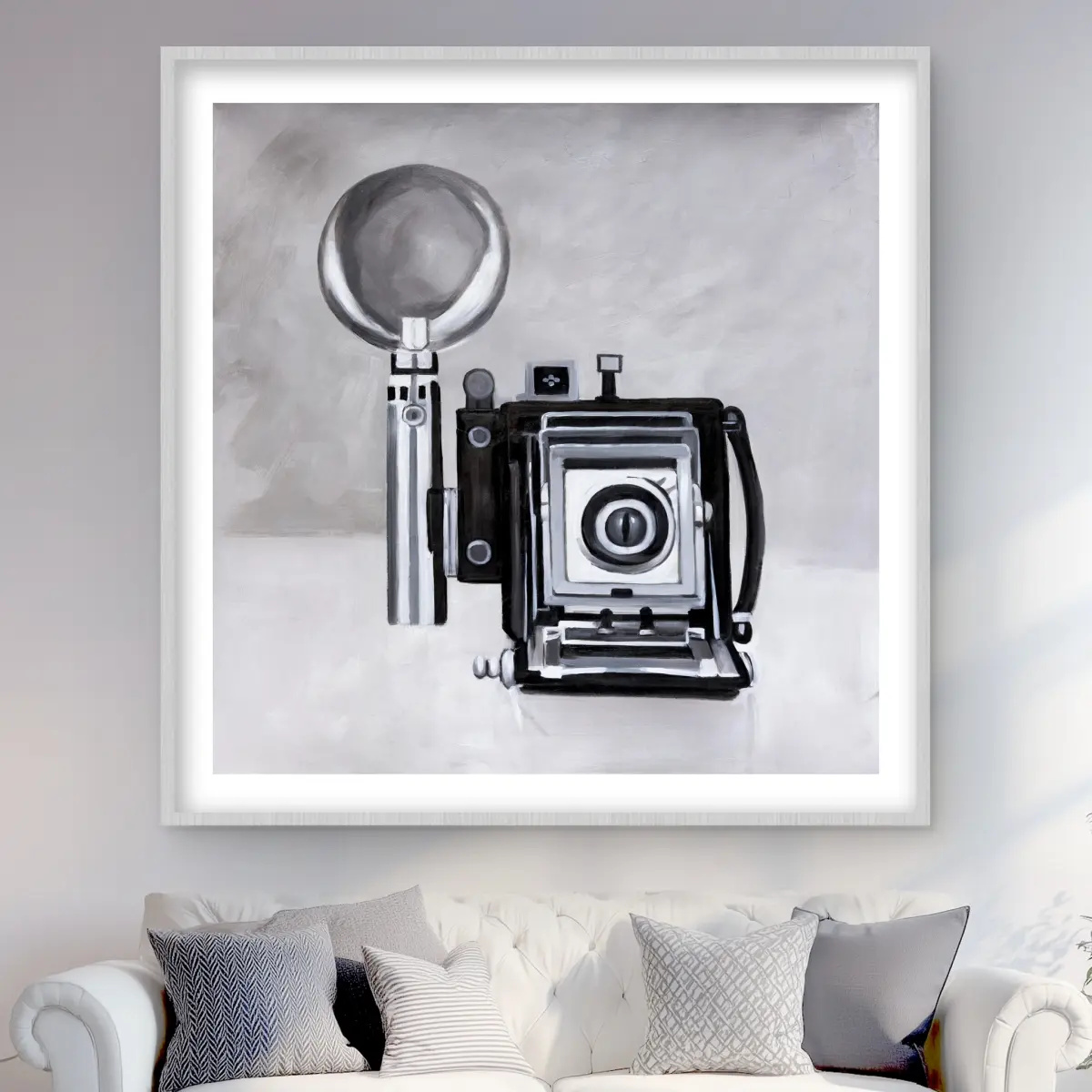 212 MAIN Framed Matted Antique Camera Print Wall Art - 48x48 in. Photo, Artistic Camera Image, Decorative Home Room Decoration Piece, Artwork Prints, Decorative Frame Prints