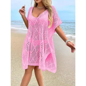 2026 Women's Fashionable Casual Hollow Out Cover-Up (Bikini Not Included) for Vacation and Beach