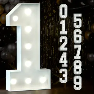 New 3FT Marquee Light Up Numbers 0-9 Light Up Numbers For Party Decorations Holiday Party Background Arch Decoration Ornaments