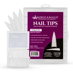 Americanails Stiletto Nail Tips, 120-Count Beauty Products for Nail Art & Accessories