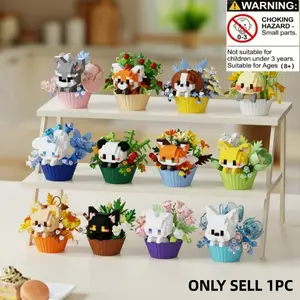 Cute Panda and Cat Dog Mini Blocks, Creative Cartoon Animal DIY Model, Perfect Birthday and Holiday Gift, Sweet Pet Series