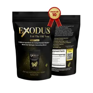Exodus Travel Pack: 7 Biblical Ingredients + Molecular Hydrogen for Sustainable Energy, Fatigue to Vitality System - 10 Packs (6 Capsules Per Pack) Healthcare Natural