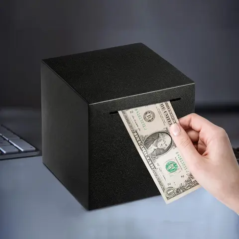 Stainless Steel Piggy Bank, Money Saving Box, Cash Saving Box, Money Box, Coin Bank for Home and Office, Gift Ideas, Piggybank
