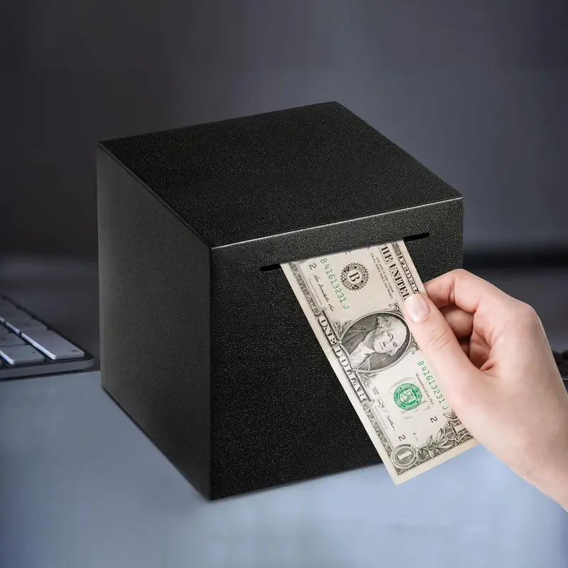 Stainless Steel Piggy Bank, Money Saving Box, Cash Saving Box, Money Box, Coin Bank for Home and Office, Gift Ideas, Piggybank