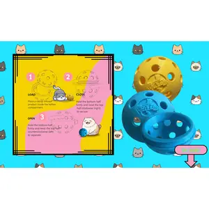 Meow-Bomb 3-Pack Shells Only with Refillable Inserts & Meow Bags - Durable Cat Toys for Endless Play - Assorted Colors Pink Blue Yellow - Eco-Friendly & Safe for Heavy Play - PLA Material