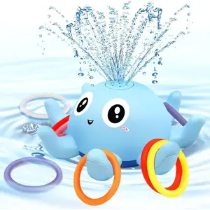 Baby Octopus Bath Toy – Light-Up Sprinkler with 8 Sensory Rings, Bathtub & Pool Spray Toy for Toddlers, Kids Easter Gift