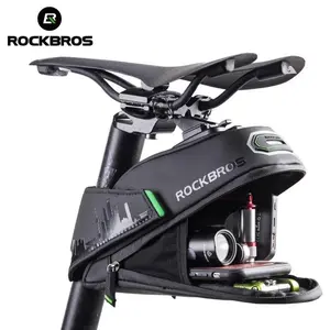 ROCKBROS Rainproof Shockproof Large-Capacity Reflective Bicycle Saddle Bag, MTB Bike Seatpost Accessory
