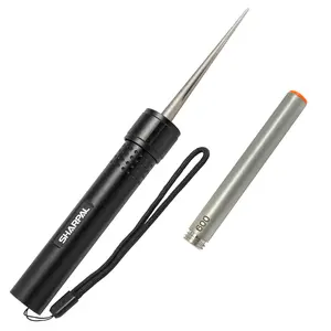 SHARPAL 178N 3-In-1 Blade Sharpener | 4-Inch 600 Grit Diamond Sharpening Rod | Sharpen All Knife and Tool with Straight Edge, Serration & Hooks | Pocket Knife Sharpener | Durable Aluminum Handle