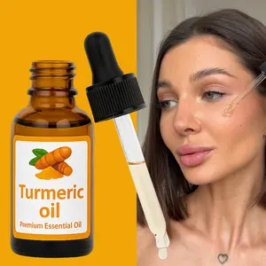 Turmeric Oil Serum for Face & Body - All Natural Turmeric Skin Brightening Oil for Dark Spots, Cleanses Skin, Fights Acne, Heals Scars - 30 ml Glass Bottle - Skincare, Calming