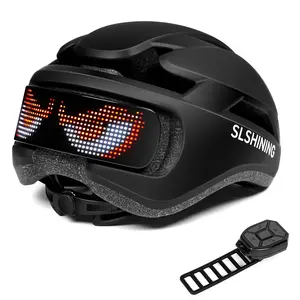 Gelrova LED Bike Helmet with Light - DIY LED Screen Display Helmet for Scooter, Bicycle, Bicycle Helmet Light for Adult Men and Women outdoorfun
