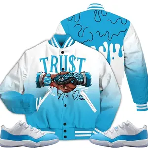 11 Low University Blue Varsity Jacket, Low University Blue 11s Outfits, Snake Trust No One Unisex T-Shirts To Matching Sneakers