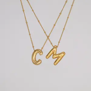 Bubble Letter Necklace (Gold)