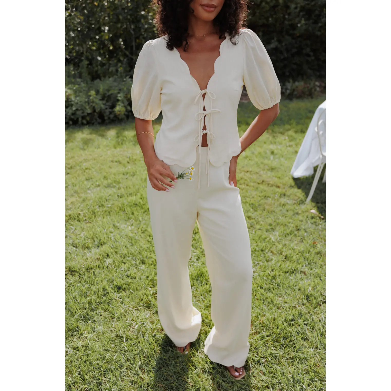Jensen Scallop Hem Pant - Butter Yellow