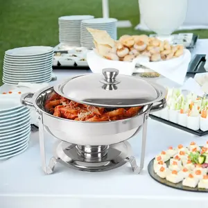 Stainless Steel Hot Pot Set with Lid Rack, Round Self-Service Hot Pot for Parties, Christmas Gatherings, Dining Events, Weddings