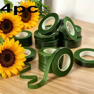 4 Rolls Floral Tape, Multi-Color Options, Flower Wreath Stalk Wrap, Garden Packaging, Bouquet Wrapping, Artificial Flowers, Craft Supplies, Gift Wrapping Supplies