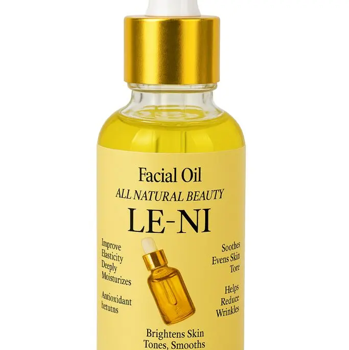LE-NI Organic Facial Oil - All Natural Blend of Jojoba Grapeseed Avocado Oils & Vitamin E for Hydrating & Nourishing Skin Care