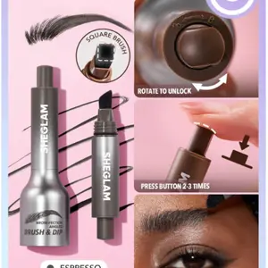 SHEGLAM Brow-Fection Angled Brush & Dip-Auburn Hair-Like Strokes Liquid Eyebrow Gel Pen Easy To Color Long Lasting Quick Drying Natural Shaping Outlining Filling Eyebrow Makeup
