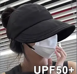 Foldable Women's Sun Hat with Wide Brim and Breathable Top - Perfectfor Ponytails