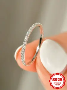 Elegant S925 Silver Color Zirconia for Women, Fashionable Stackable Finger Jewelry, Perfect Daily Wear Accessory, Elegant Fashion Rings