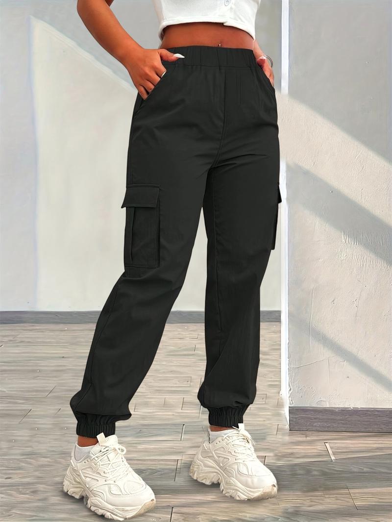 Teen Girls' Casual Multi-Pocket Cargo Pants | Basic Style Easy Care for School & Daily Use