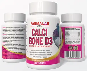 Farmalab Calcium Bone D3 Extra Strength Supplement for Pigeons 100 Tablets with Vitamin D3 Collagen & 150mg Calcium for Optimal Bone Health & Egg Shell Formation