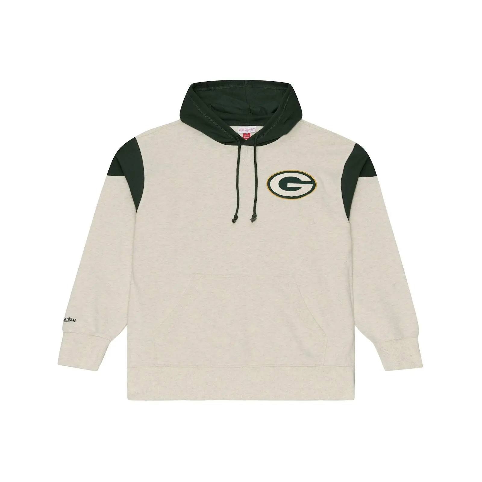 Green Bay Packers Cream Retro Roots French Terry Hoodie, Mitchell & Ness