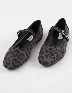 STEVE MADDEN Arlow Leopard Womens Mesh Ballet Flats