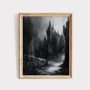 Dracula's Castle, Dracula Print, Victorian Vampire, Haunted Mansion, Occult Poster, Halloween Decor, Witchcraft Print, Moody Halloween Gift, Unframed