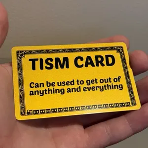 Golden Tism Card for your wallet - Autism Awareness Plastic Card - Funny excuse card